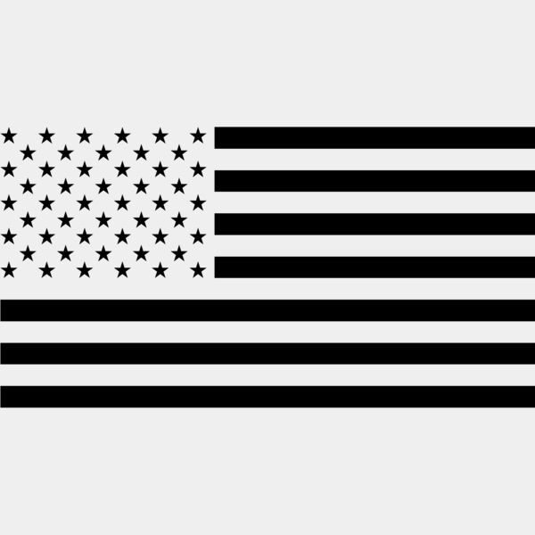 Horizontal US Flag Unfilled Stars Thumbnail