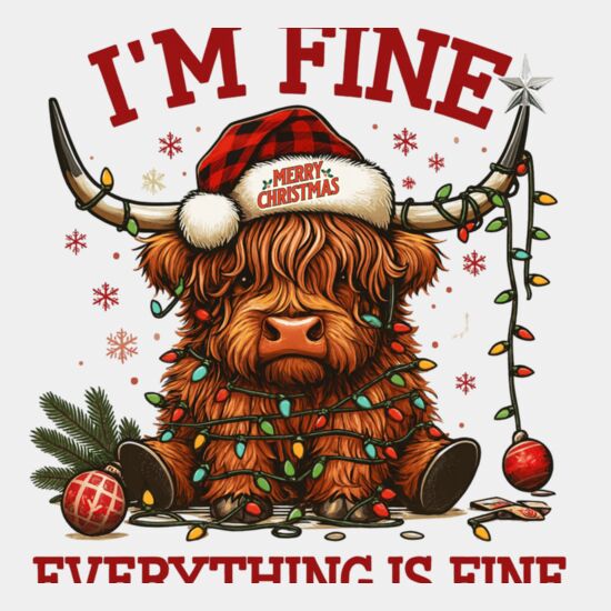 Highland Miniature Cow Tangled in Christmas Lights  Thumbnail