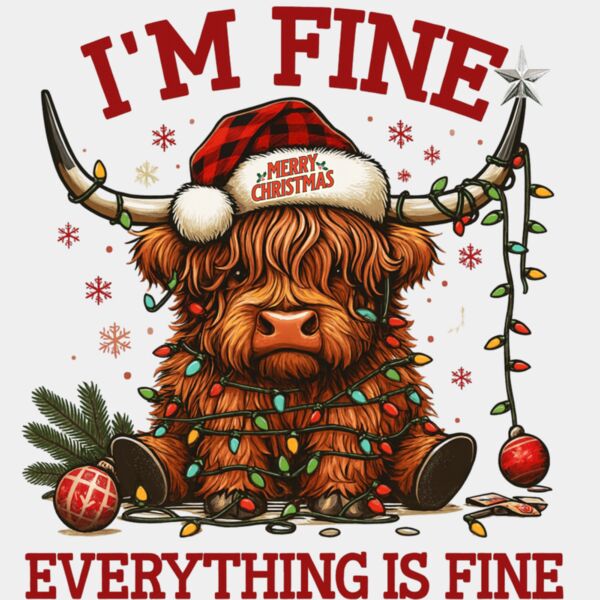 Highland Miniature Cow Tangled in Christmas Lights  Thumbnail